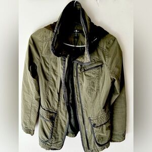 7 for all mankind utility jacket army green XS
